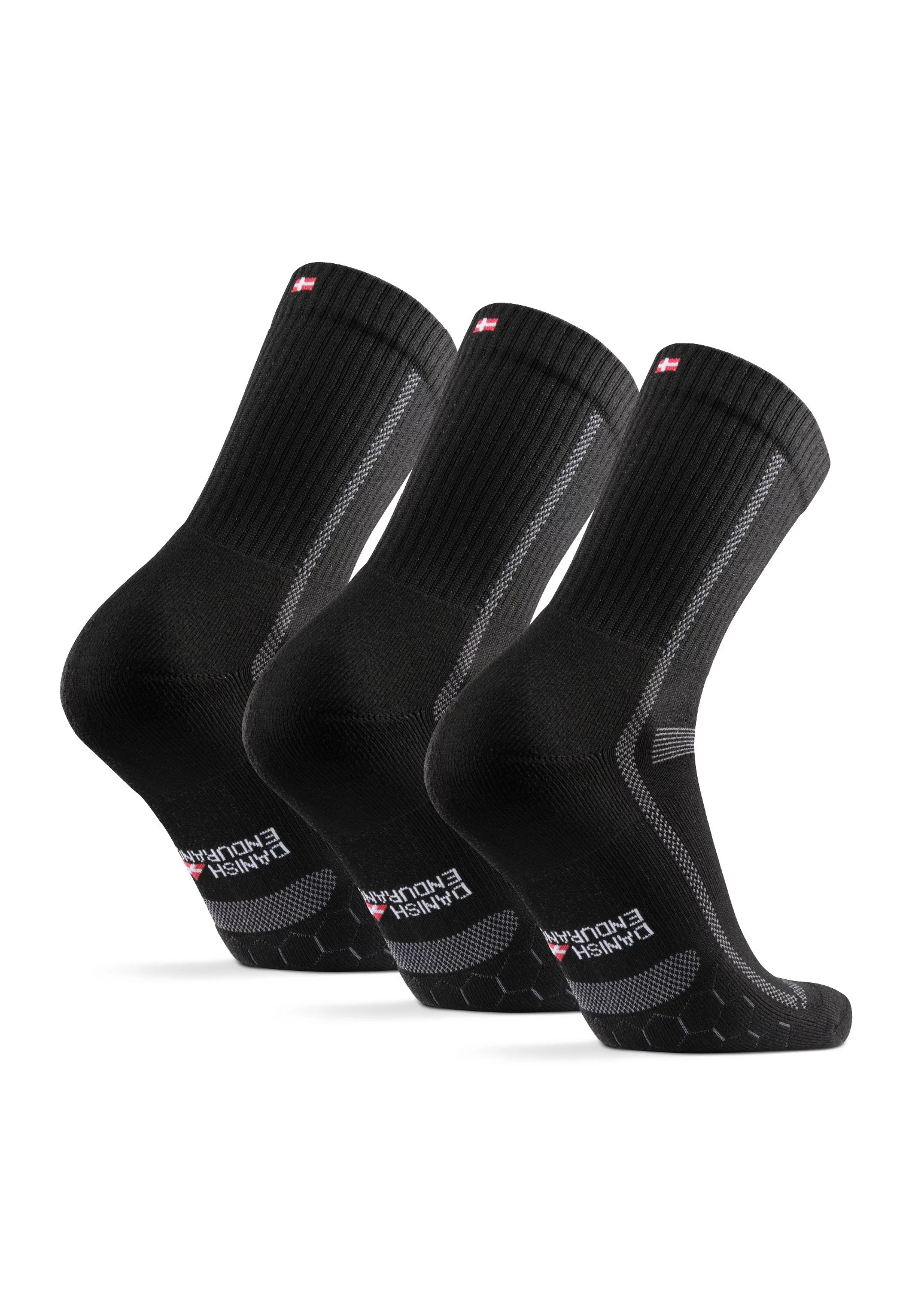 Long Distance Running Crew 3 Pack - Sportsokken - Black Grey 2 Long Distance Running Crew 3 Pack - Sportsokken - Black Grey - Afbeelding 2