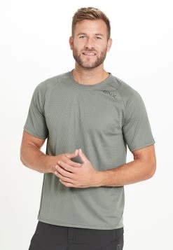 Endurance Janus Funktionelles Bike Radsport- T-Shirt Print - Desert Green